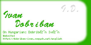 ivan dobriban business card